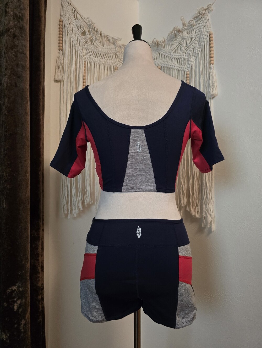 Free People Colorblock Active Crop Top & Shorts Set - Picture 8 of 9